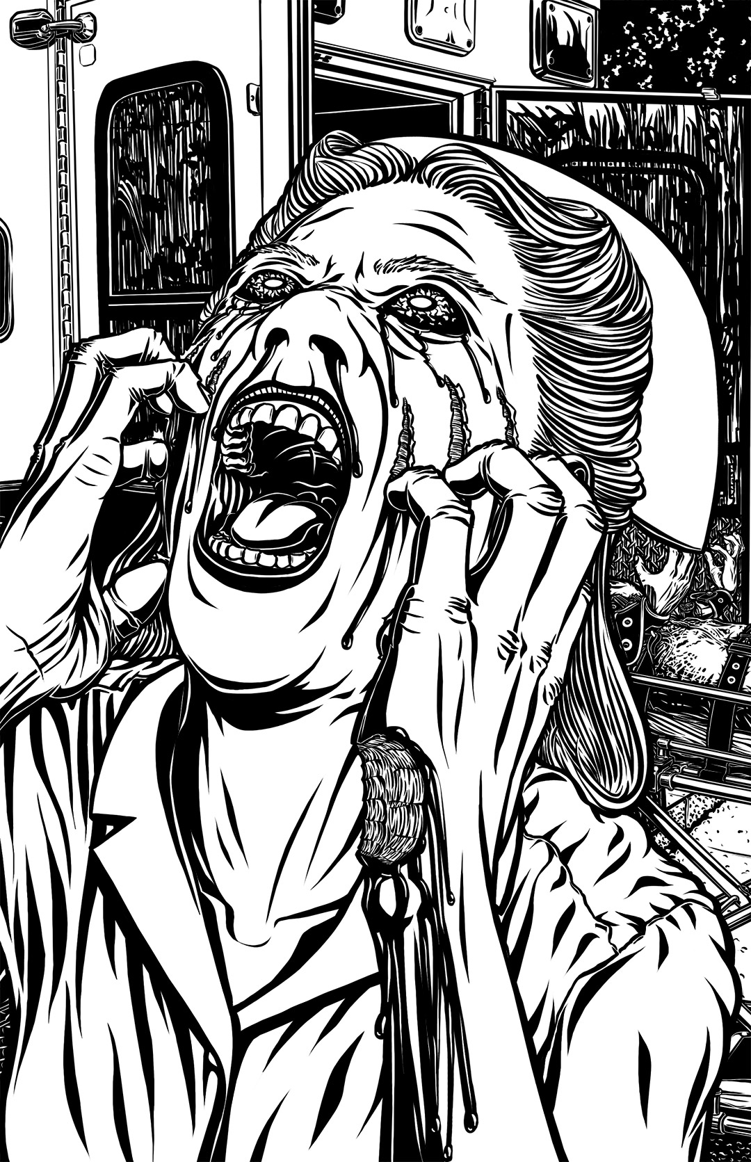zombie nurse Ratched drawing